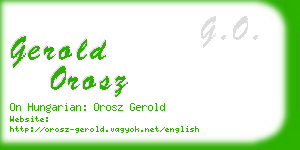 gerold orosz business card